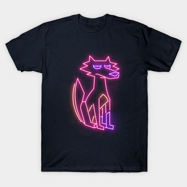 Neon coyote space T-Shirt by Cromanart